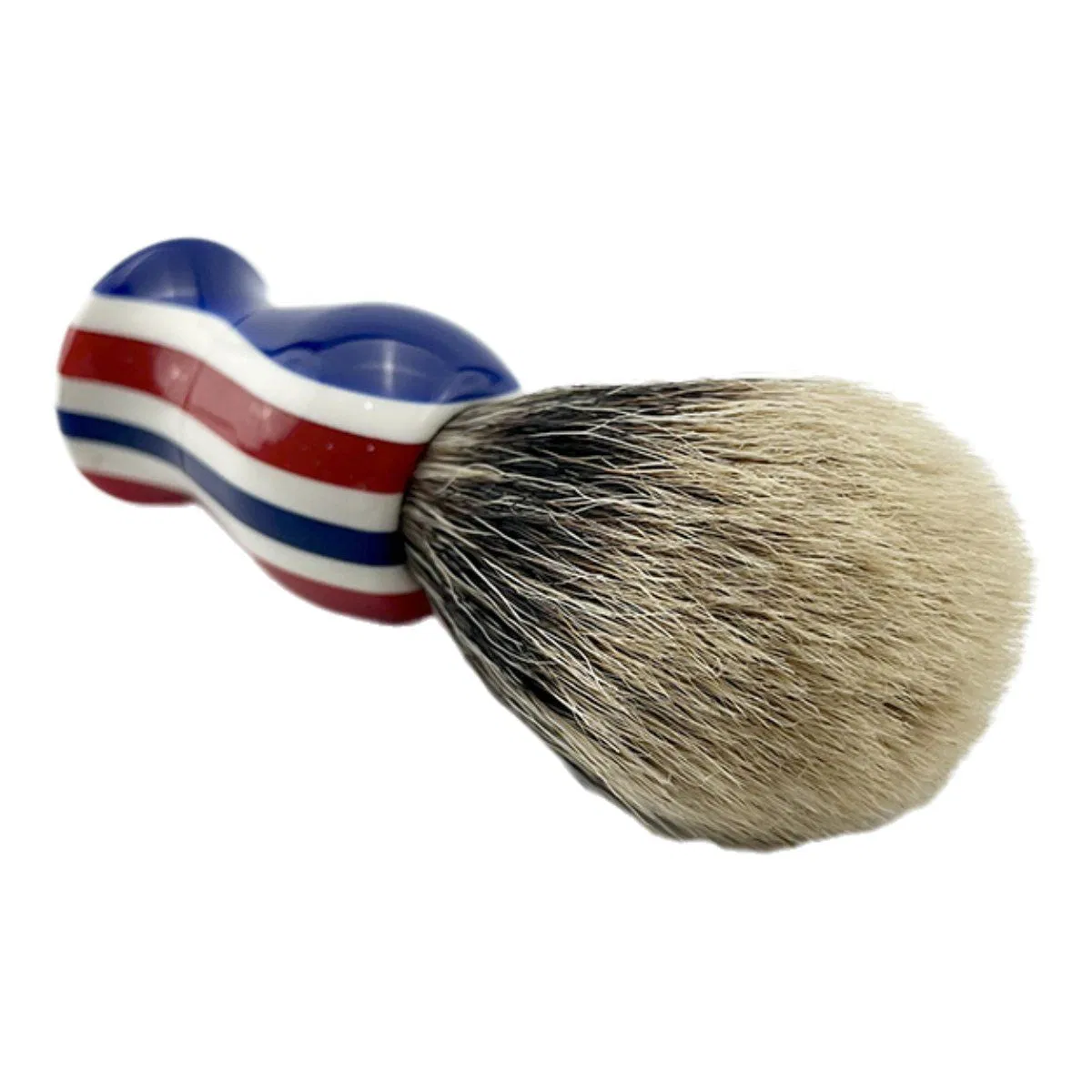 Men's Classic Handle Face Shaving Brush Retro Striped Tie-Dyed Legacy Nylon Beard Brush