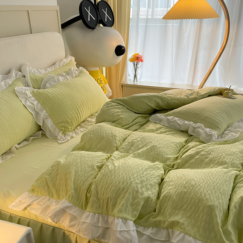 Home Bedding China Wholesaler Washed Cotton Bedding Coverlet Set Bed Linen