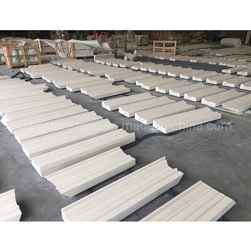 Natural Polished White Marble Stone Fabrication Interior Border