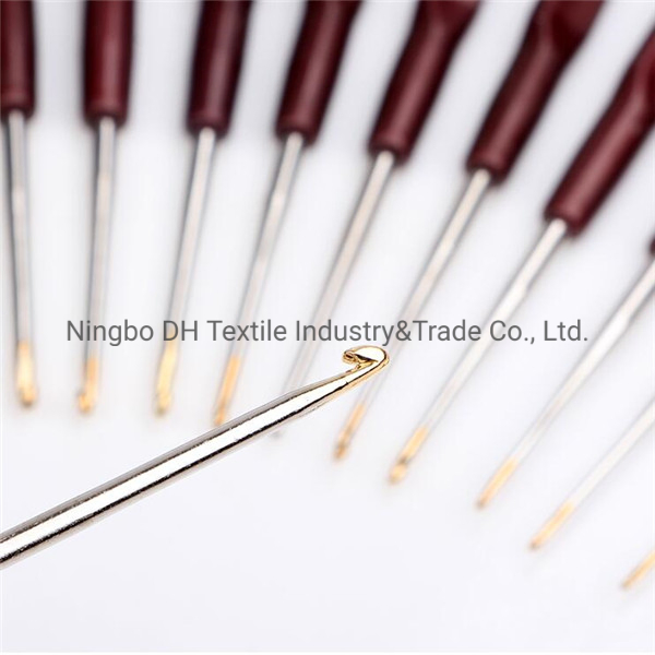 Aluminum or Iron Material Crochet Hook with Coffee Handle From China Factory