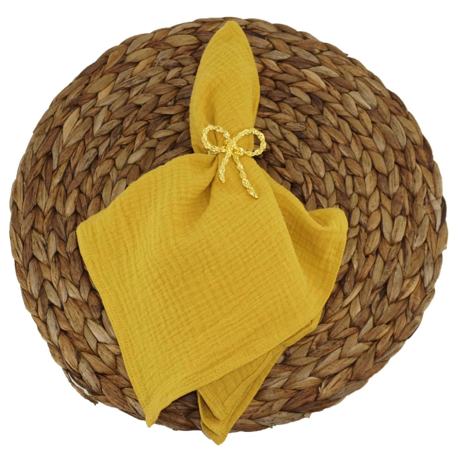 Mustard Cotton Waffle Napkins for Dining Room Soft Napkin