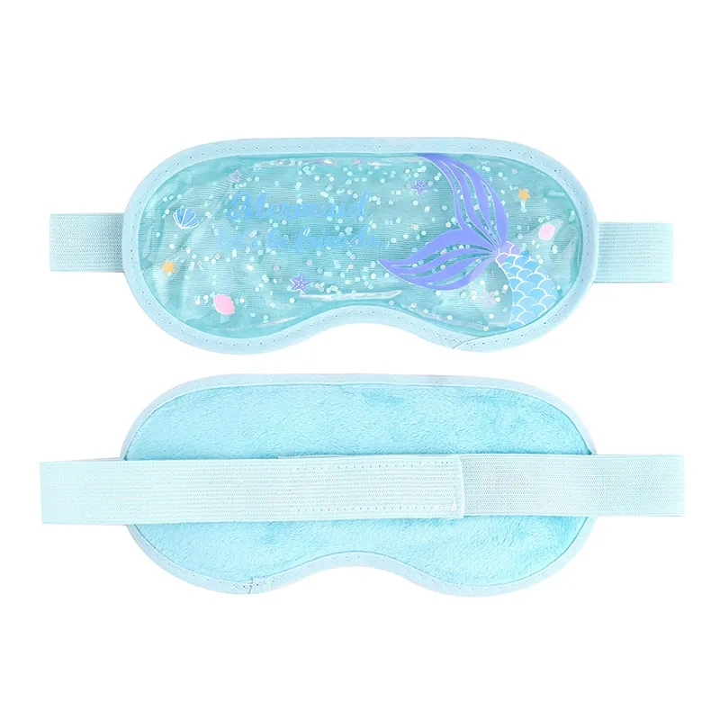 Colorful Printed Fancy Design High Quality Kids Cooling Glitter Gel Sleep Eye Mask