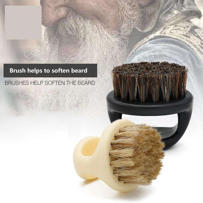 Men's Pure Boar Bristle Beard Brush, Circular Soft Bristle Beard Brush