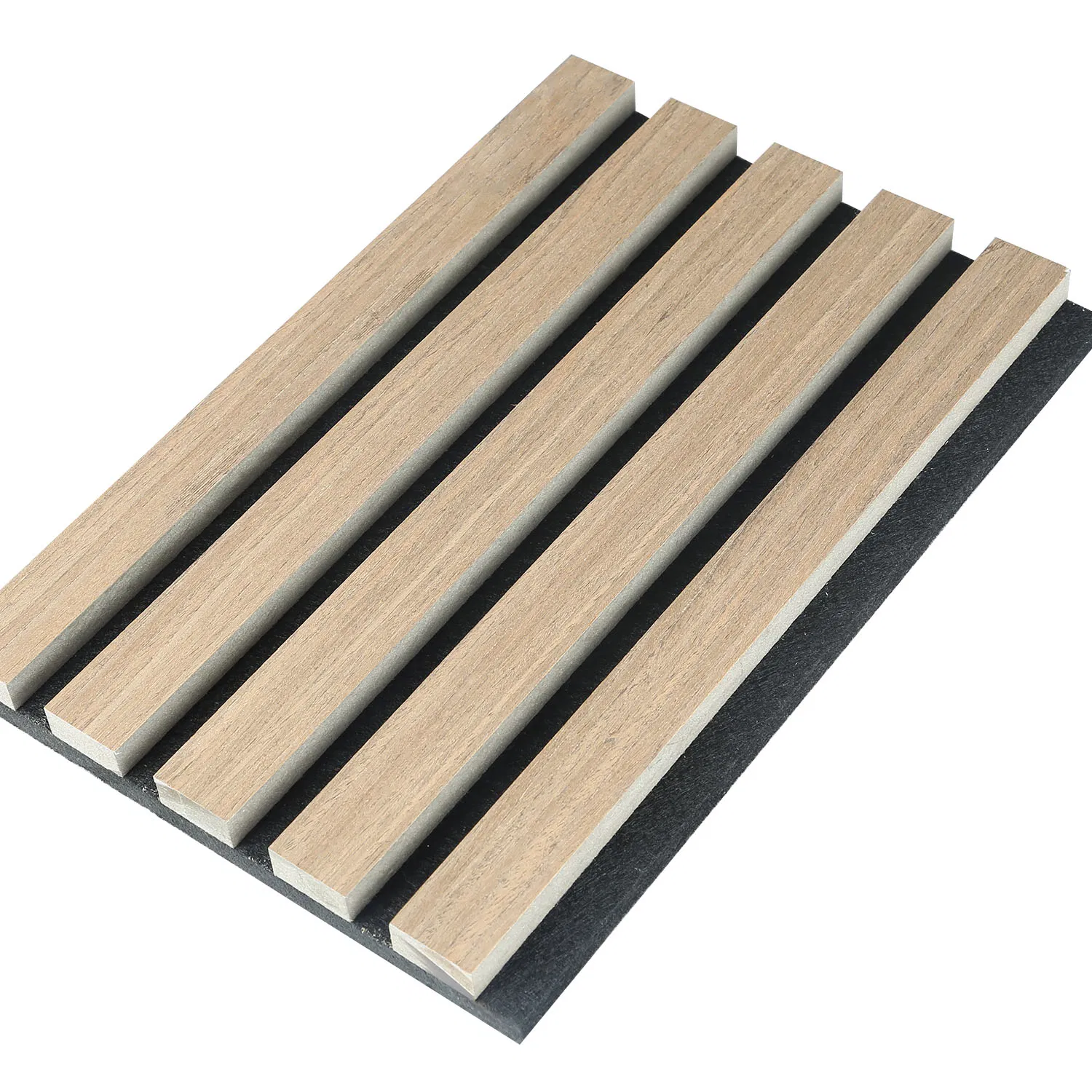 Polyester Acoustic Fire Retardant MDF Wood Veneer Slat Panel for Decoration
