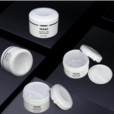 Wholesale Cosmetic Packaging Skincare Plastic 30ml 50ml 100 Ml 200ml 500ml Cream Jars with Spoon