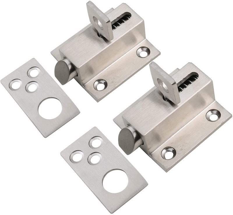 Zinc Alloy Security Pull Ring Spring Bounce Toilet Door Bolt