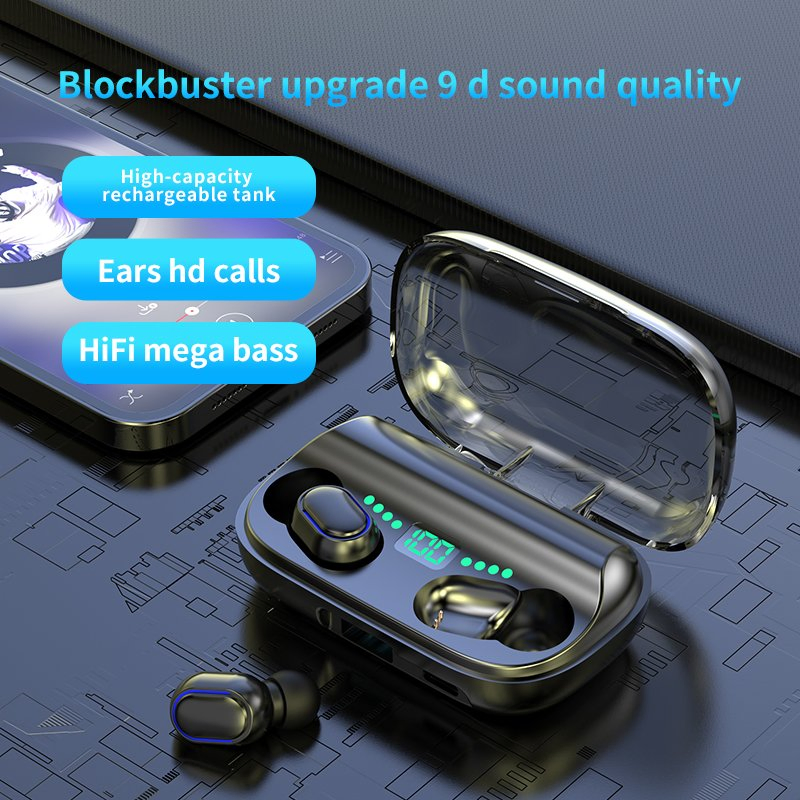 Наушники TWS Bluetooth 5.3 Hi-Fi Stereo с LED дисплеем