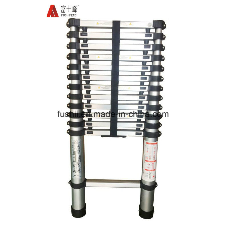3.8m Telescopic Ladder with Stabilizer Bar and Finger Safety Gap/Finger Protect