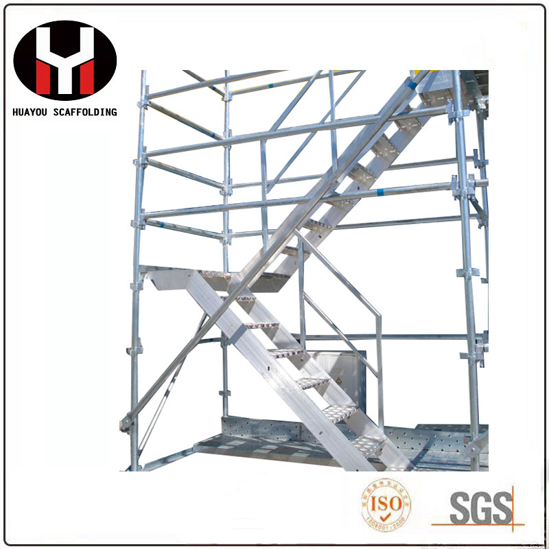 Galvanized Steel Scaffolding Stairs Access Staircase with Hook for Ringlock Scaffold System
