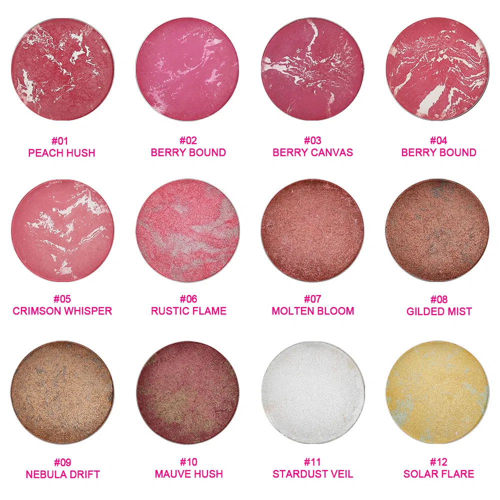 Baked Pink Blush Palette for Face Contour Bronzer Highlighter Wholesale Pressed Powder Blusher Makeup