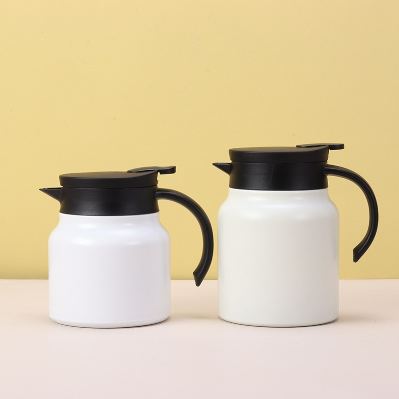 Double Layer Coffee Pot Stainless Steel Thermal Kettle with Press Lid