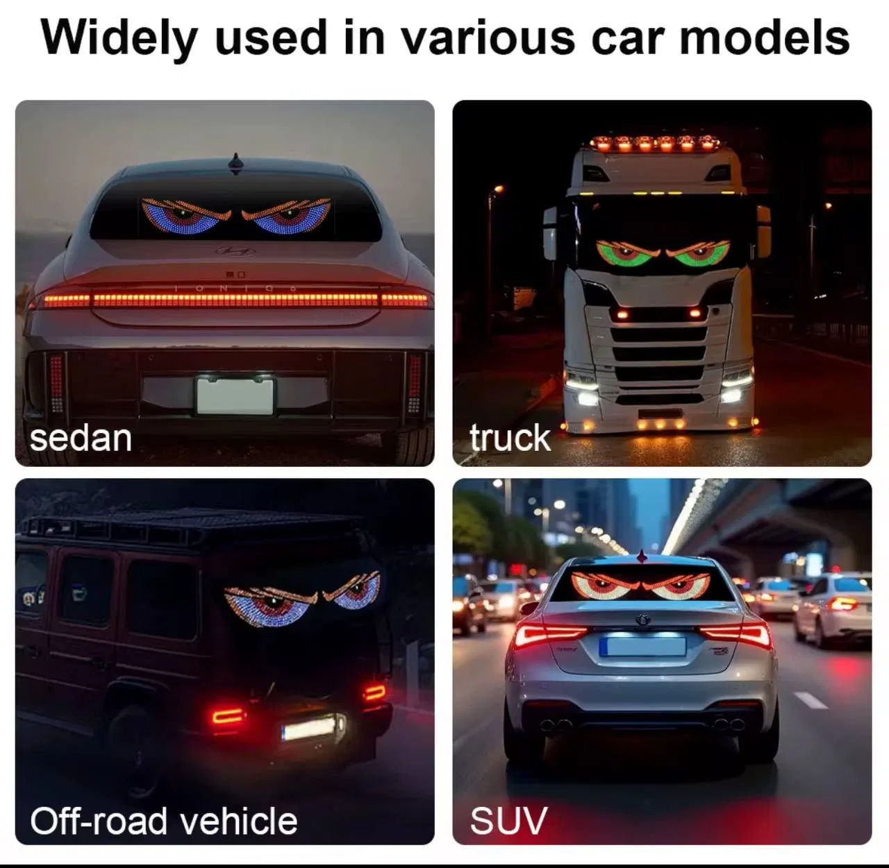 LED-фары «Глаз дьявола» для автомобилей и грузовиков, программируемая световая графика, управление по Bluetooth