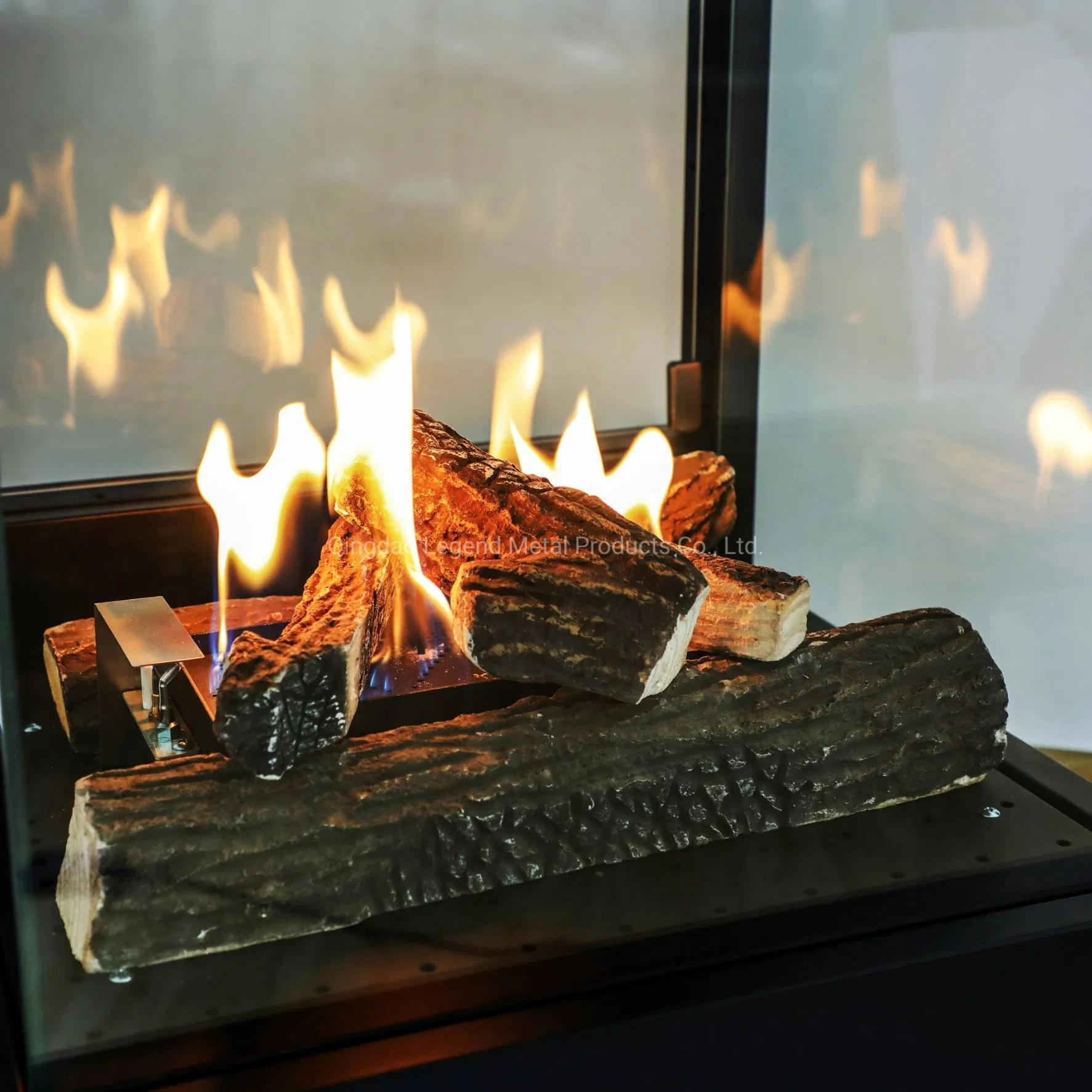 Outdoor Gas Fireplace with Glass View Flame Muztag 500b