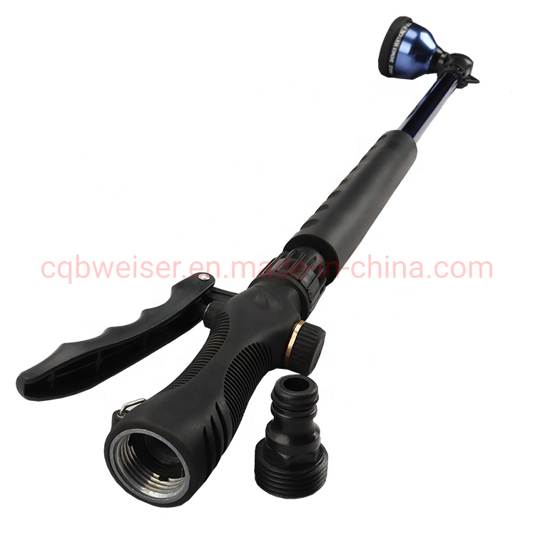 30'' Front Trigger Wand Rain Shower Pattern Telescopic Design Garden Wand Sprayer Water Flow Control Knob Hose Nozzle
