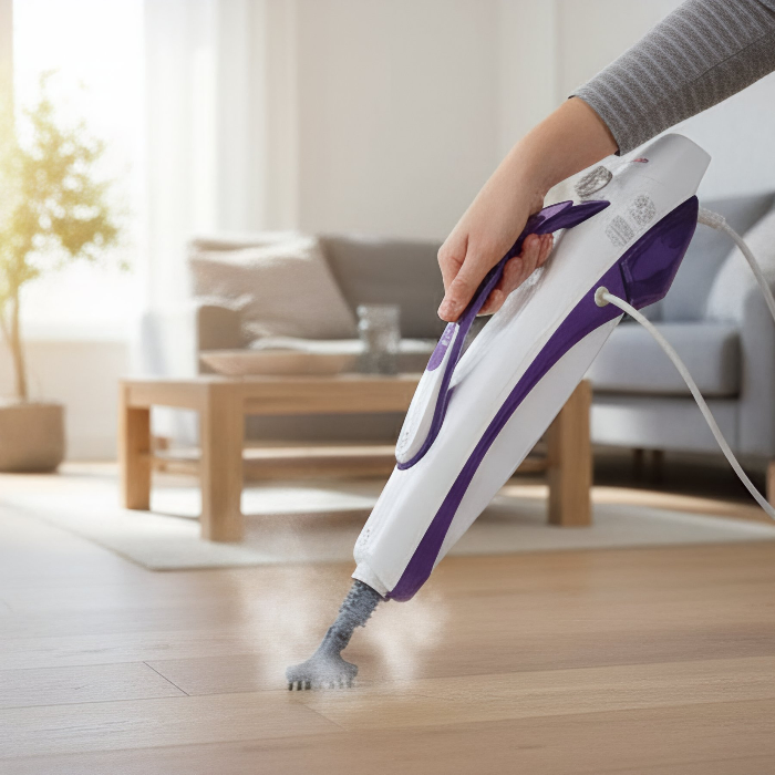 Convenient 10-in-1 White Steam Mop Cleaner