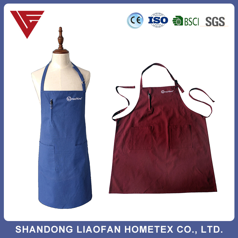 Heavy Duty Custom Logo Washable Cotton Canvas Kitchen Garden Work Grill BBQ Apron with Pockets