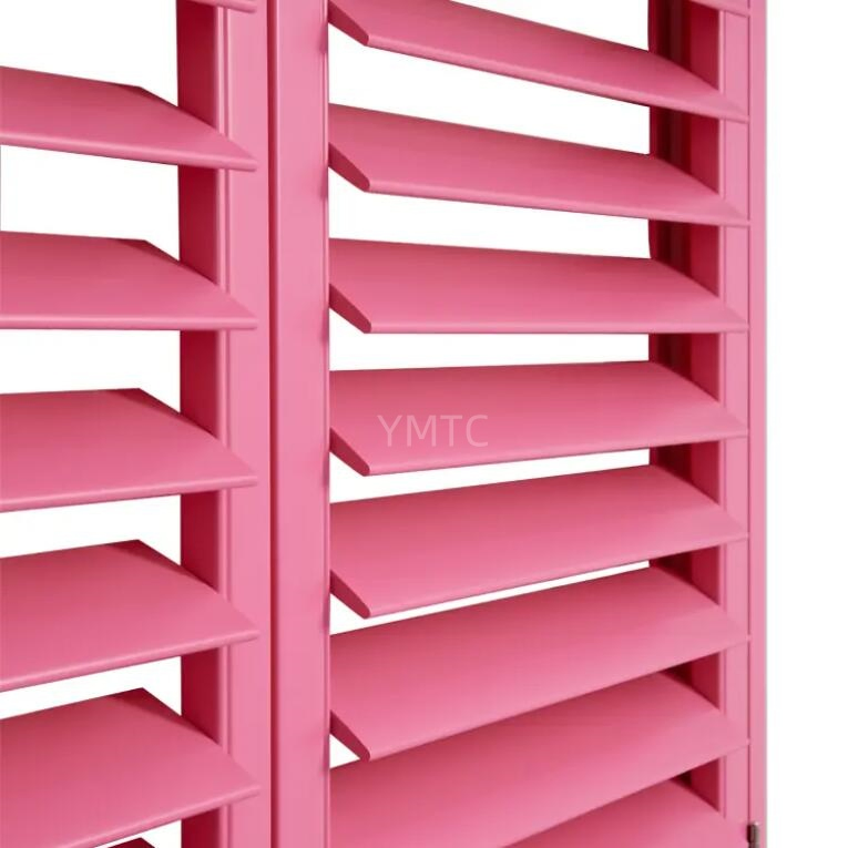 Factory Popular Pink Custom Hidden Tilt Rod Full Height Window Shutter