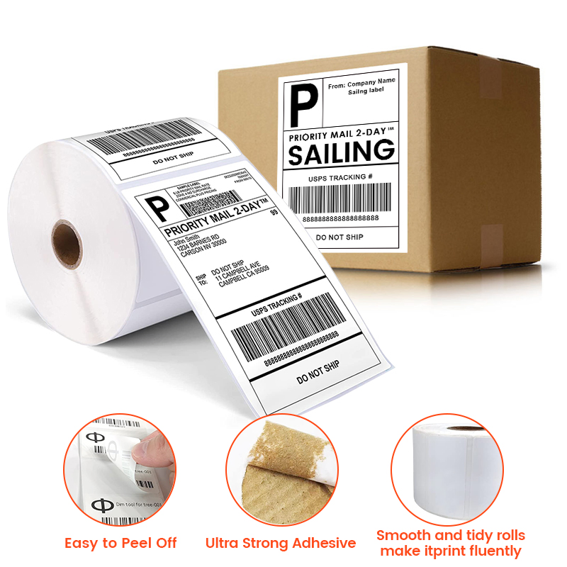 Customized Adhesive Label Paper and Direct Thermal Roll Label Stickers for Food