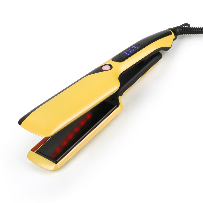 LCD Hair Straightener with Infrared Red Light Professional Ceramic Flat Iron Free Custom Private Label Service