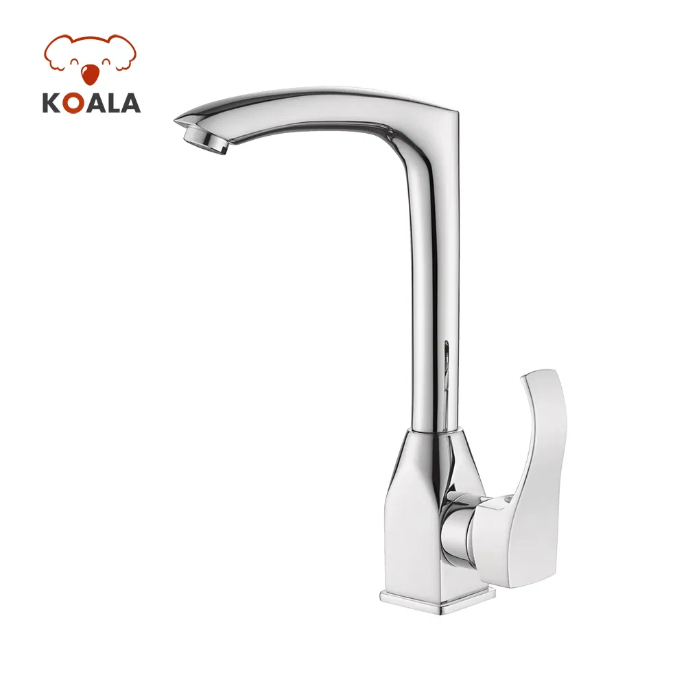 Premium Chrome Brass Kitchen Faucet with Zinc Alloy Handle