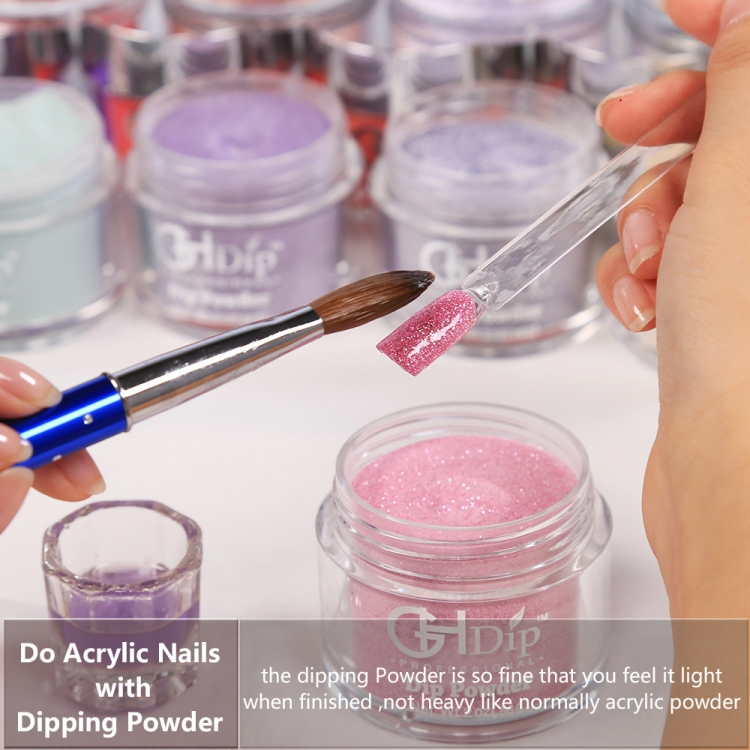 Pink Glitter Nail 2in1 Use Acrylic Dipping Powder Colors