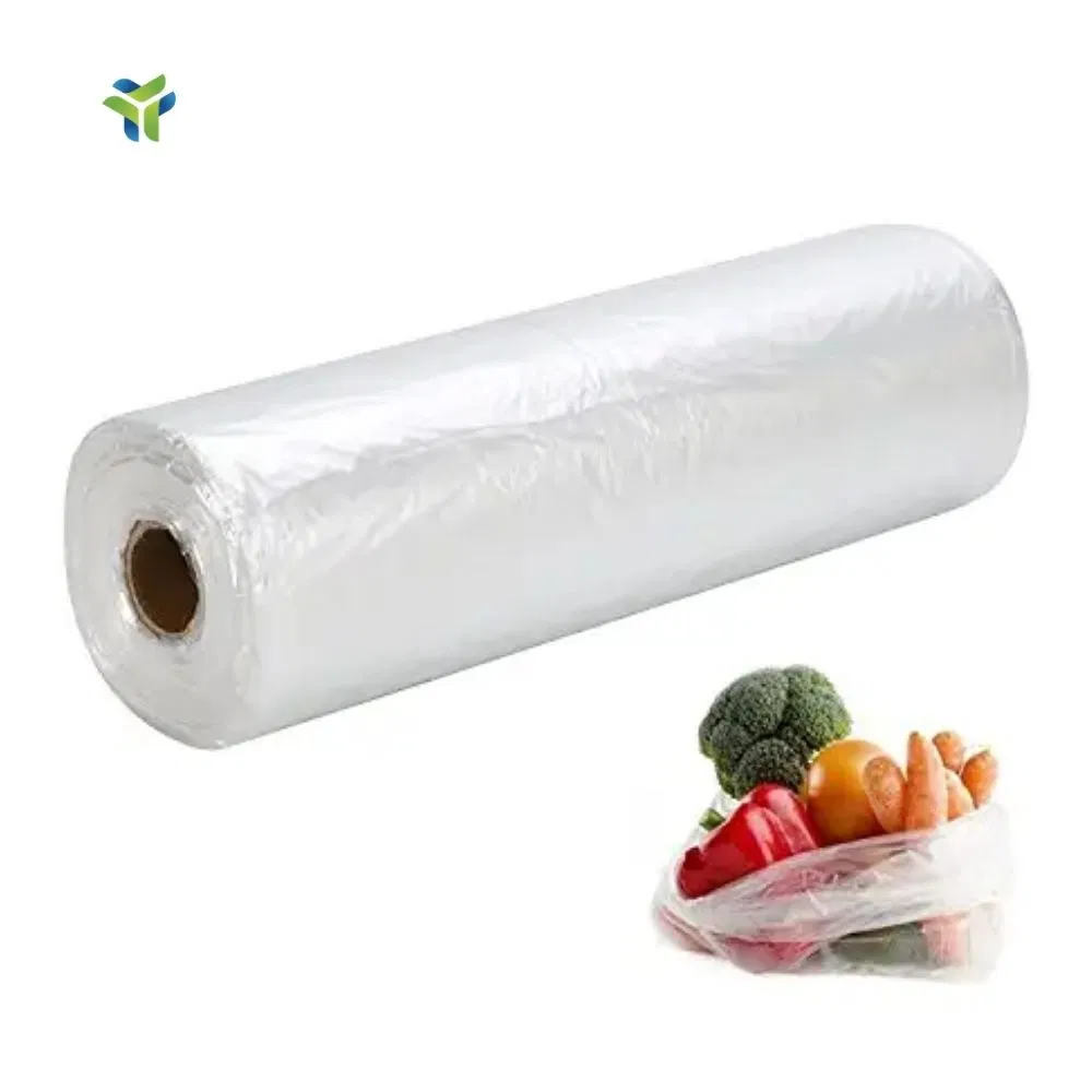 LDPE PE Premium Clear Transparent Fruits Vegetables Produce Plastic Fresh Bag Food Storage Bags Continuous Roll of Plastic Bags