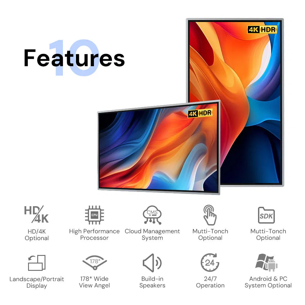 32 Inch Energy-Efficient Ultra Thin Screens for Business Advertising