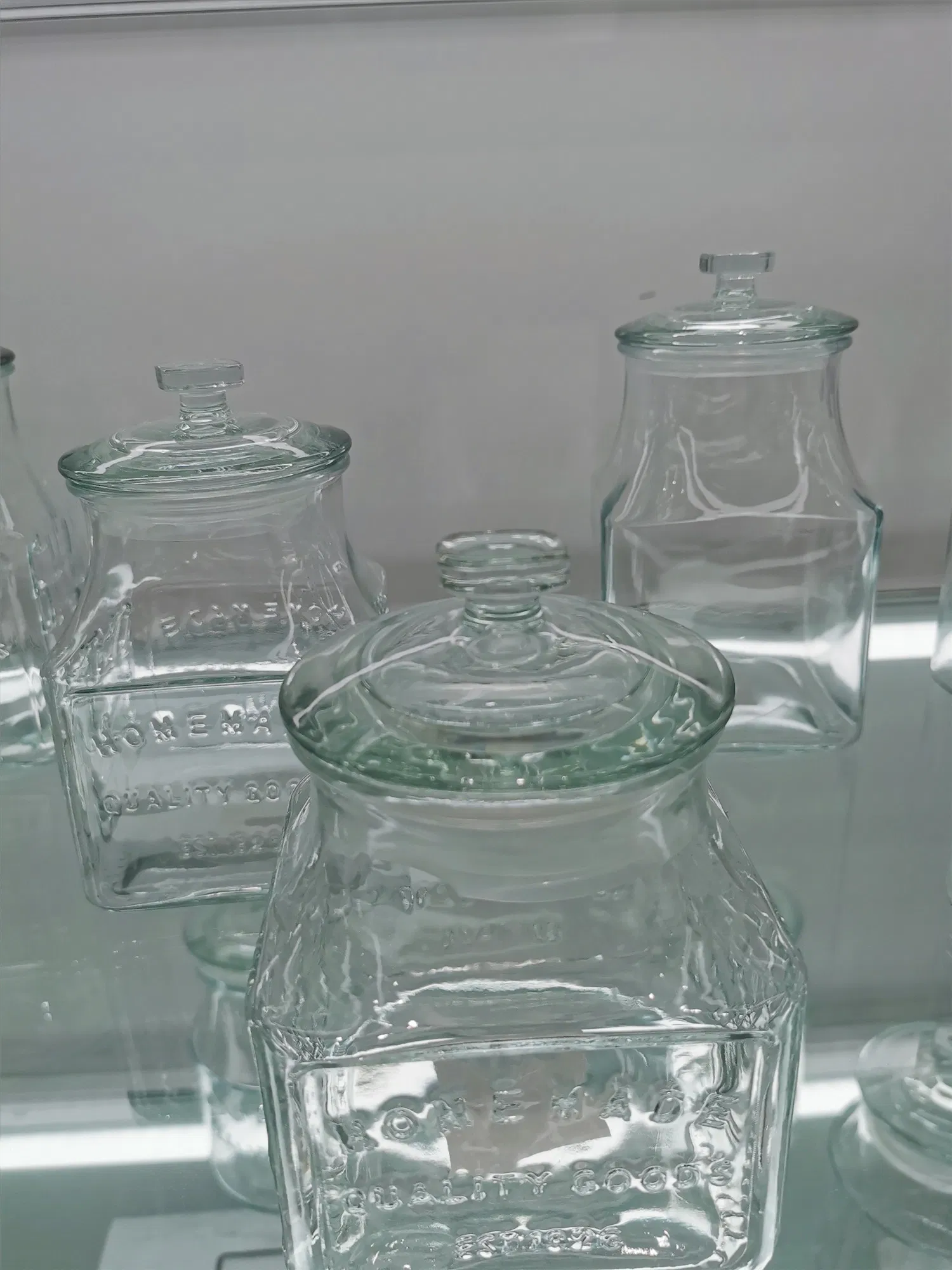 Multi Sizes 650ml/1000ml/1300ml Glass Storage Jars Set with Airtight Ceramic Lid