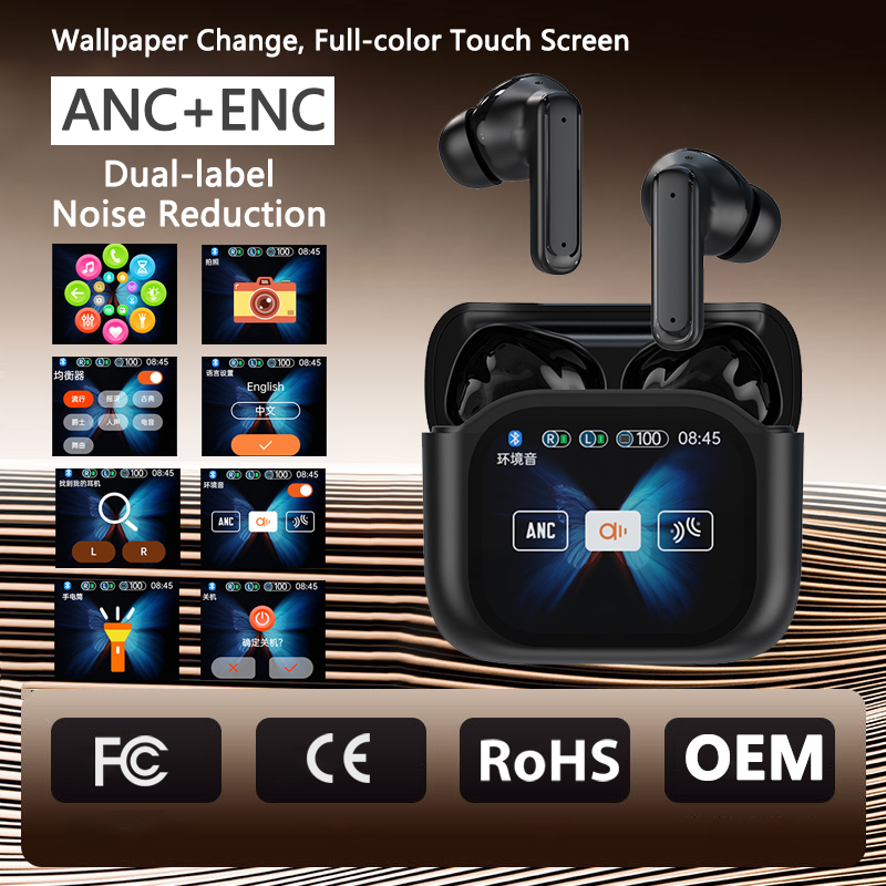 Наушники TWS с ANC, переводчиком и сенсорным кейсом
