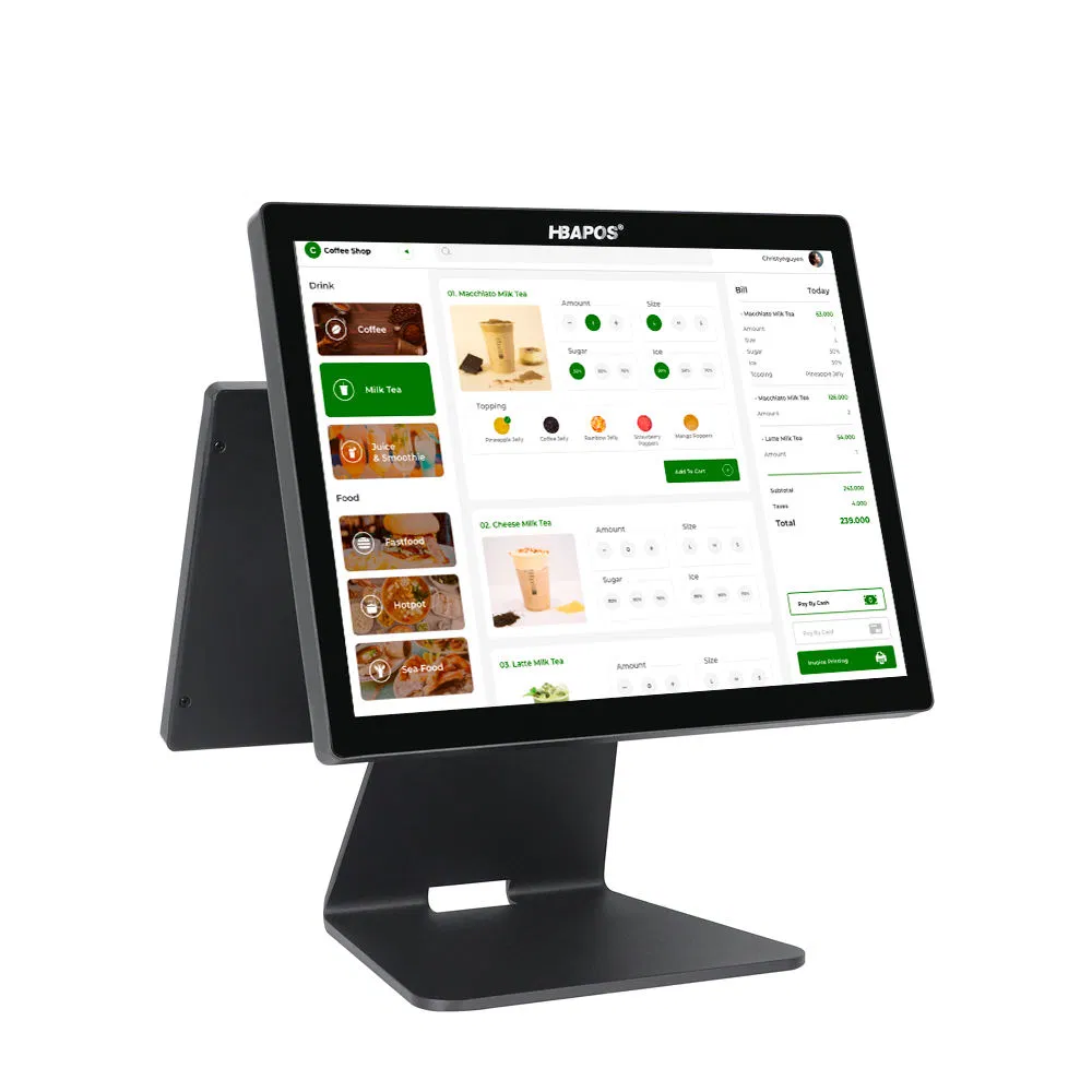 Desktop 15.6 Inch New Design All in One Touch Screen Cash Register Equipment POS System Machine