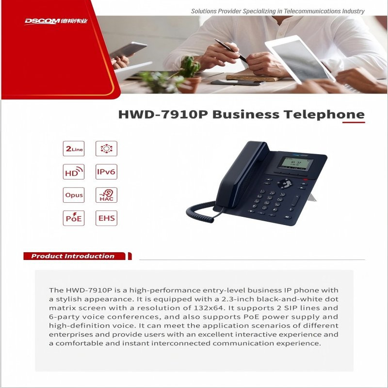 Hwd-7910p High-Performance Entry-Level Business IP Phone