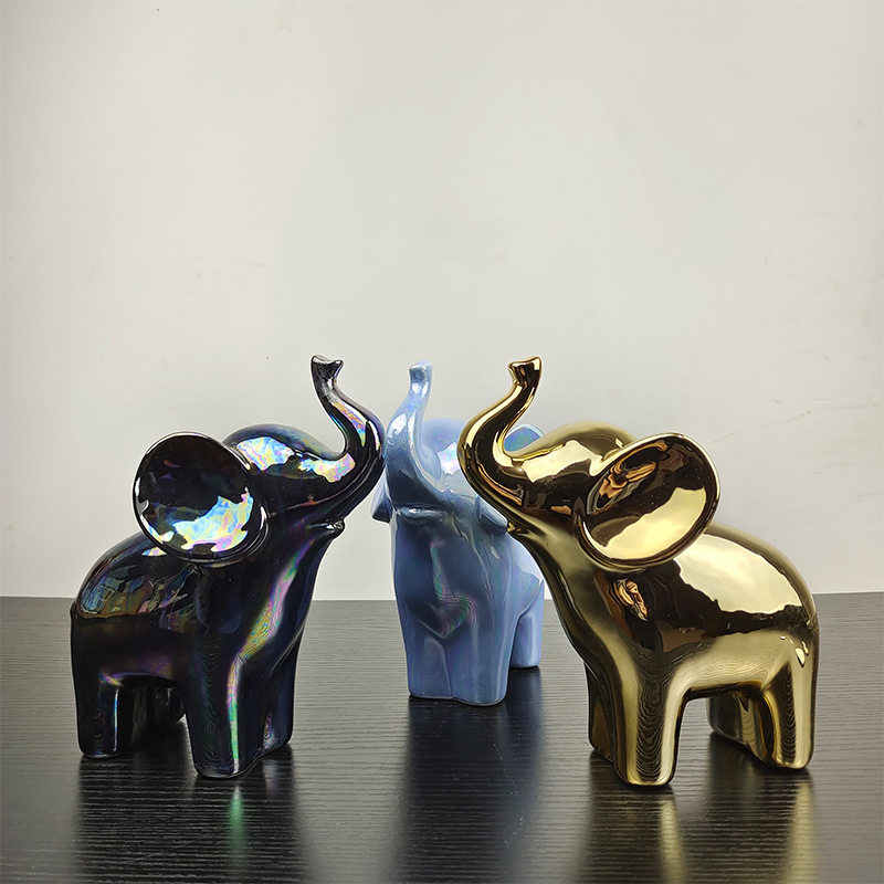 Vibrant Handmade Ceramic Elephant Piggy Bank for Unique Office Decor