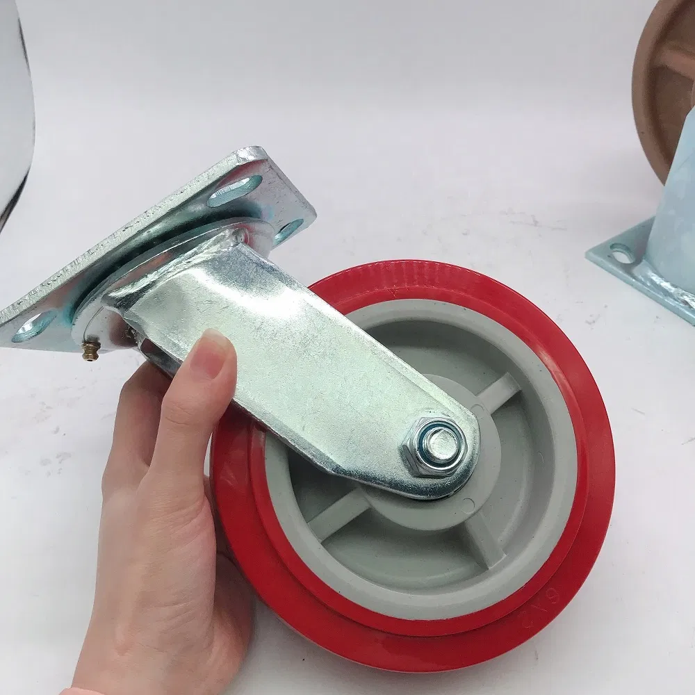 Medium Heavy Duty Industrial Caster Swivel Plate PVC Caster Wheel with Brake