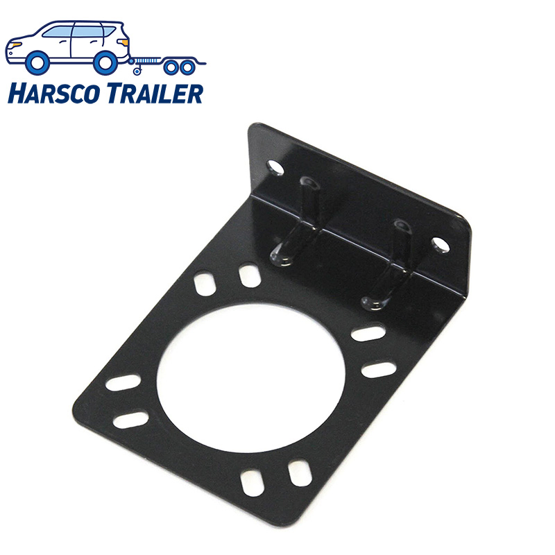 Universal Heavy-Duty 7-Way Trailer Socket Mount with Pre-Drilled Steel Bracket