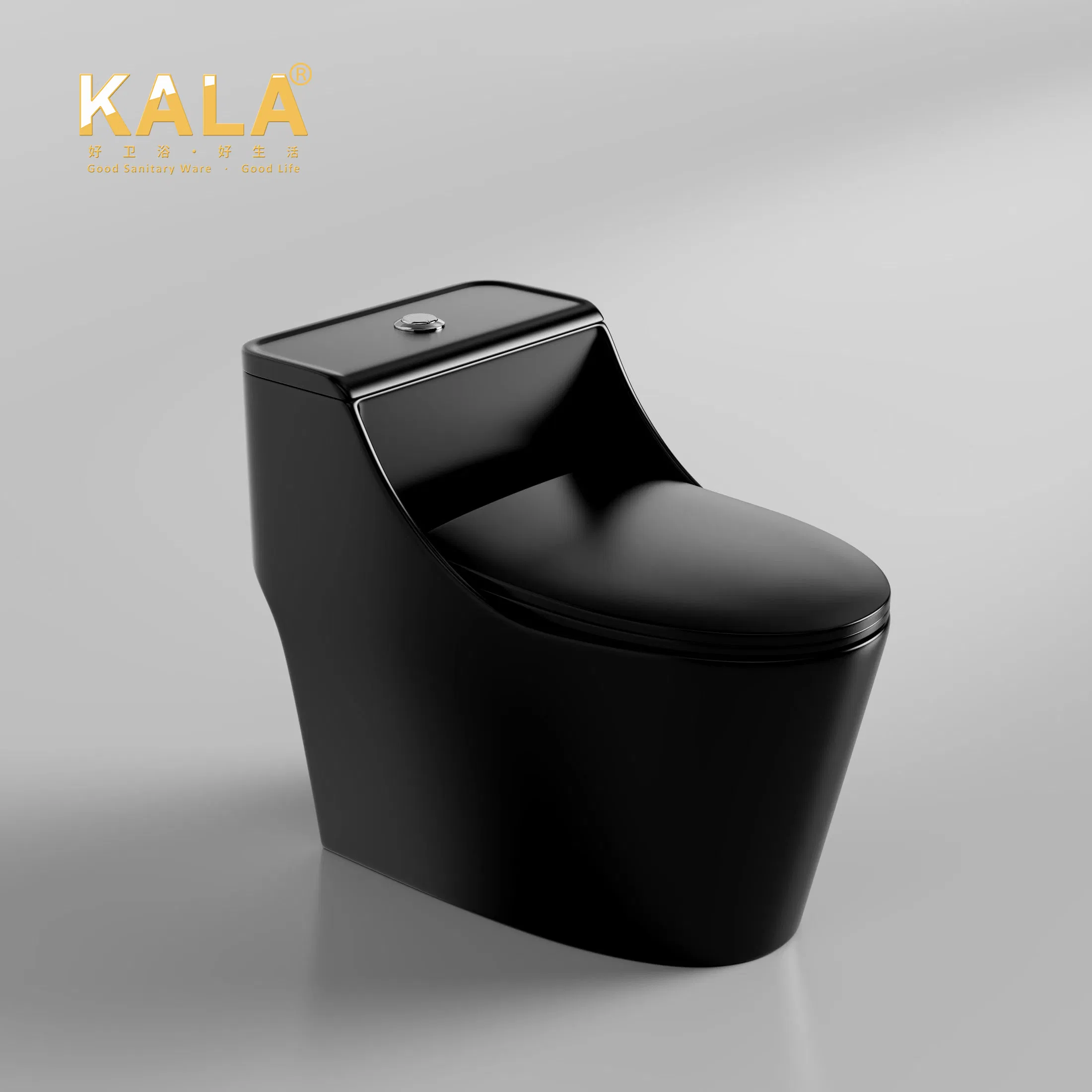 Matte Pure Black Integral New Style Siphonic Super-Swirling Sitting Wc Pan Toilet