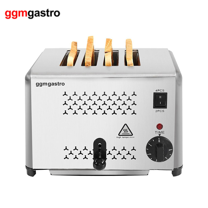 4-Slice Stainless Steel Electronic Toaster Manual Bread Sandwich Toaster