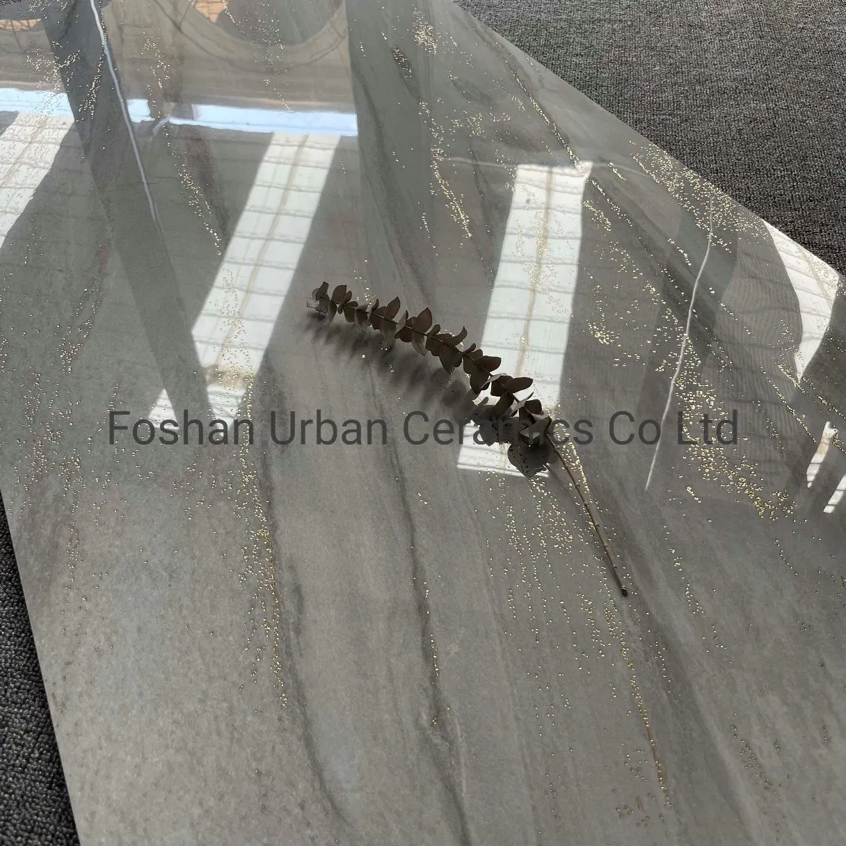 Ursg6012002 Foshan Popular Design 600*1200mm Vitrified K-Line Golden Silver Glazed Polished Full Body Porcelain Floor Wall Tile