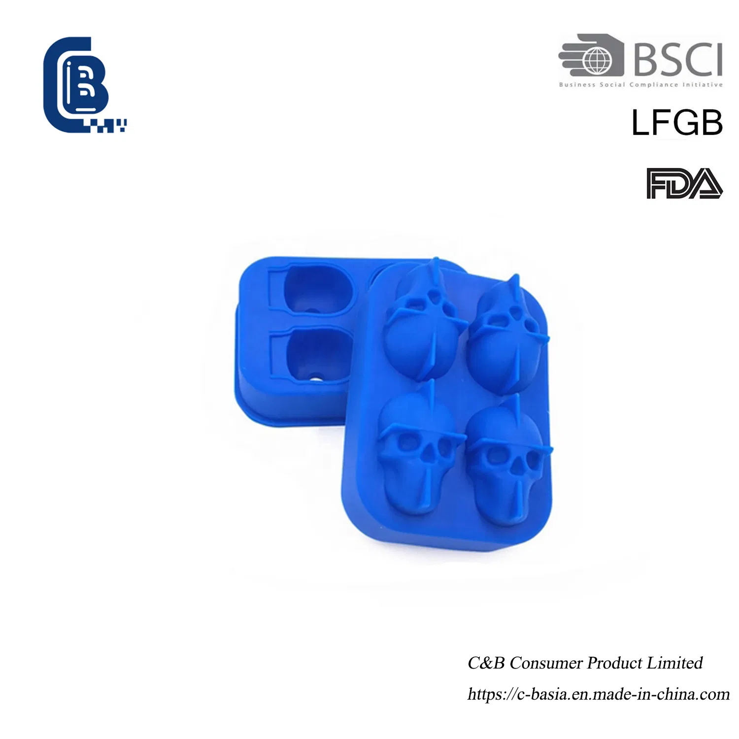 Форма для льда 3D Череп (силиконовая)