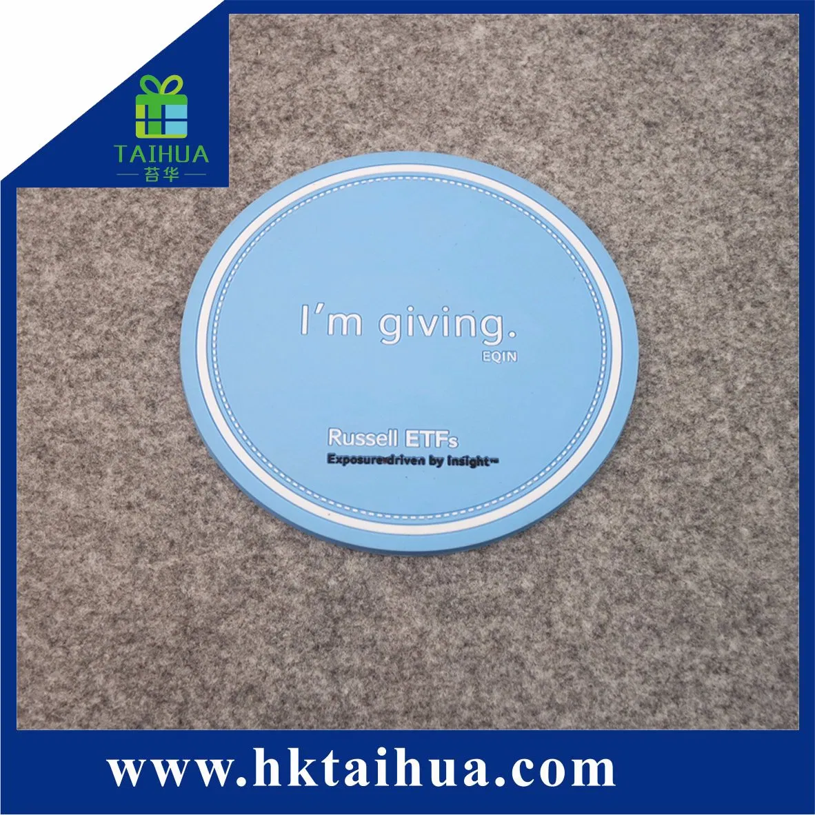 High Quality Non Slip Round Shape Cup Mats, Promotional PVC Coasters