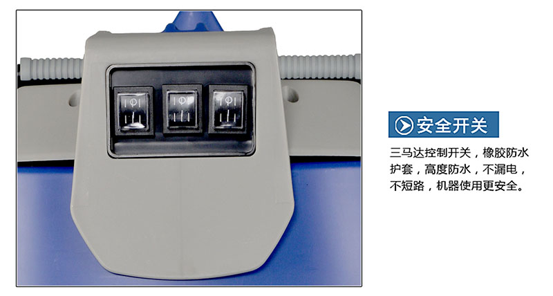 Industrial 90L Plastic Tank Wet and Dry Vacuum Cleaner with Two Motors