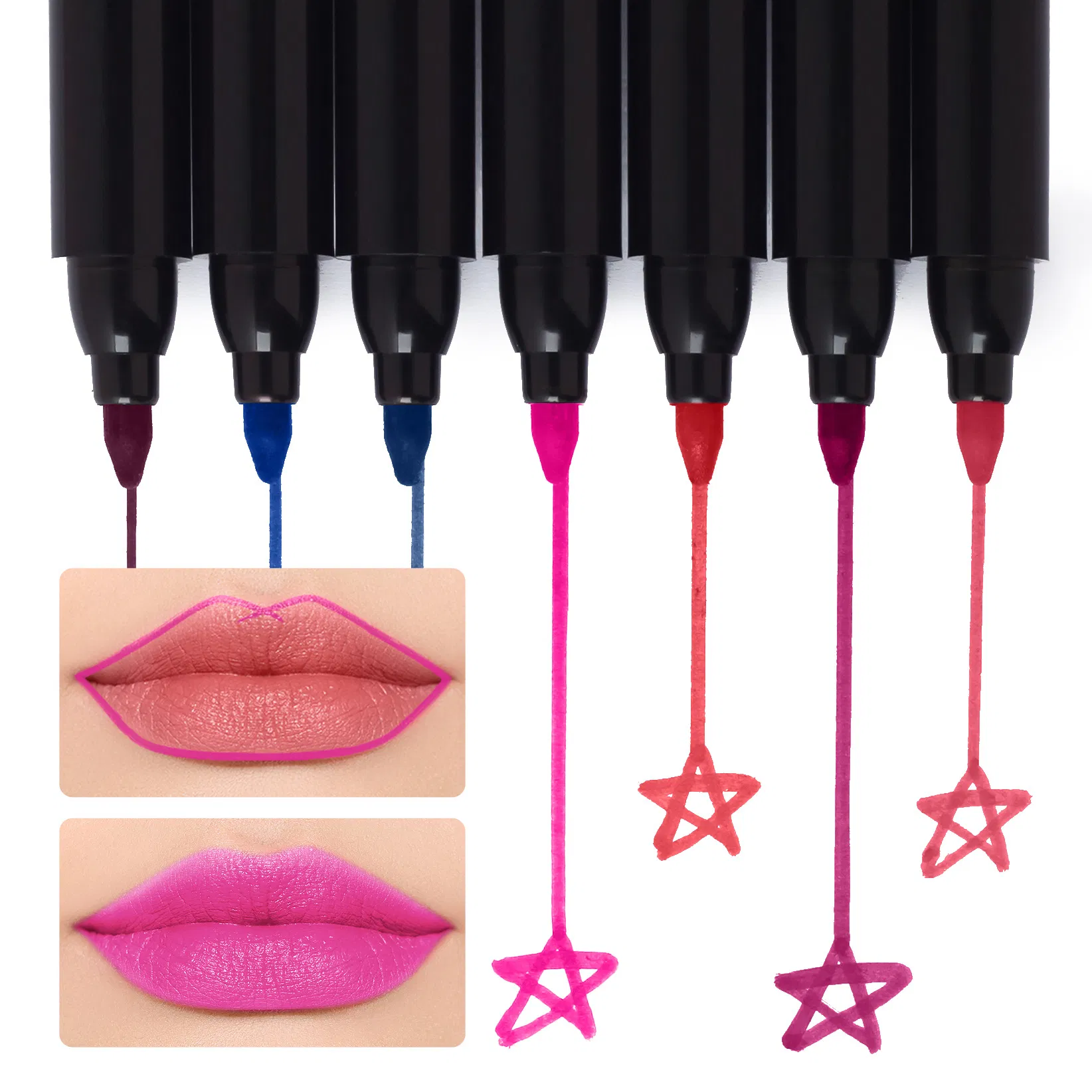 Waterproof Non-Sticky to Cup Matte Water-Based Lip Liner Lip Tint Stain Marker