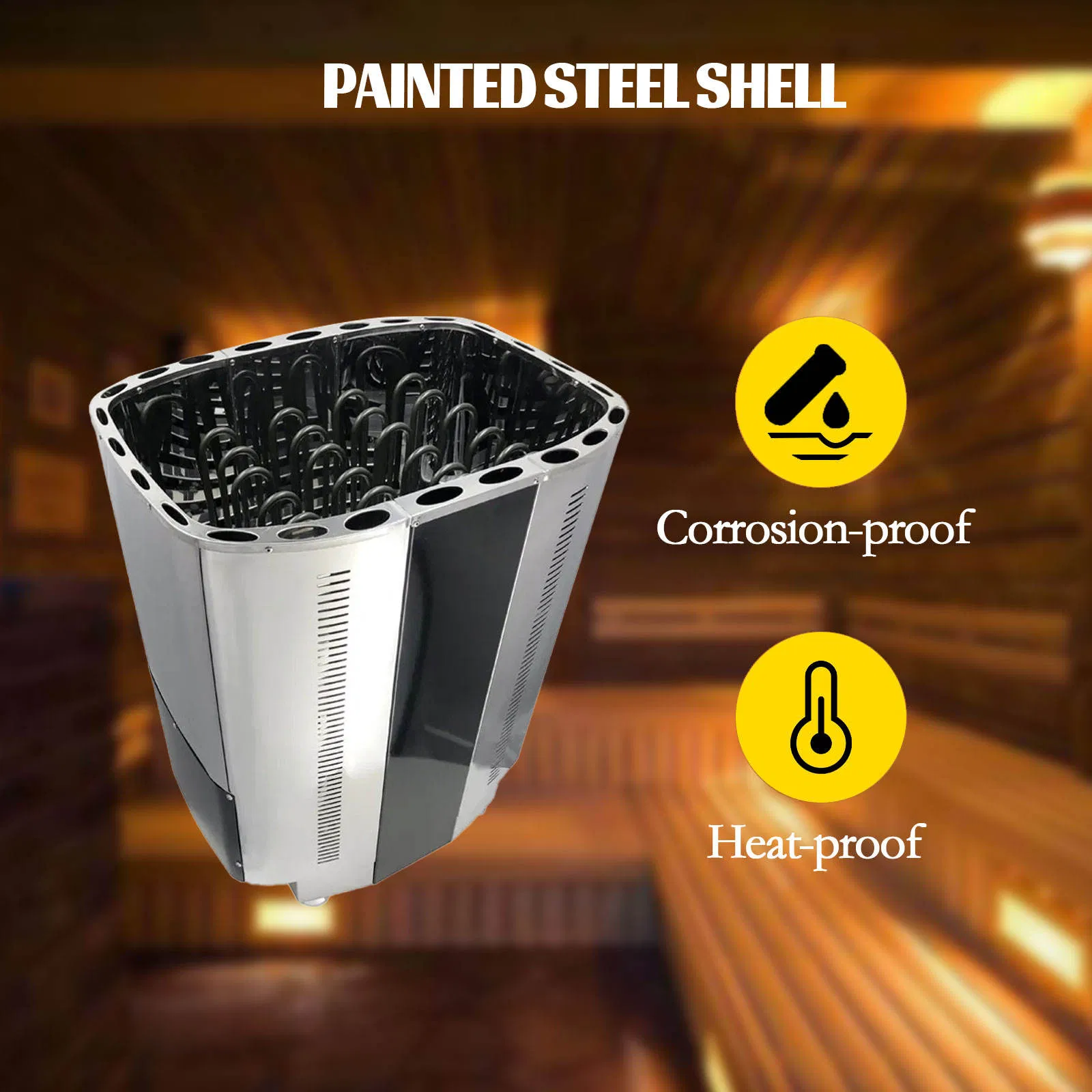 Мощный электрический обогреватель для сауны Diooist SAW-S-9V, 12-24 кВт