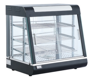 Table Top Food Warmer Showcase/Curved Glass Warming Displayer /Stainless Steel Warmer Showcase