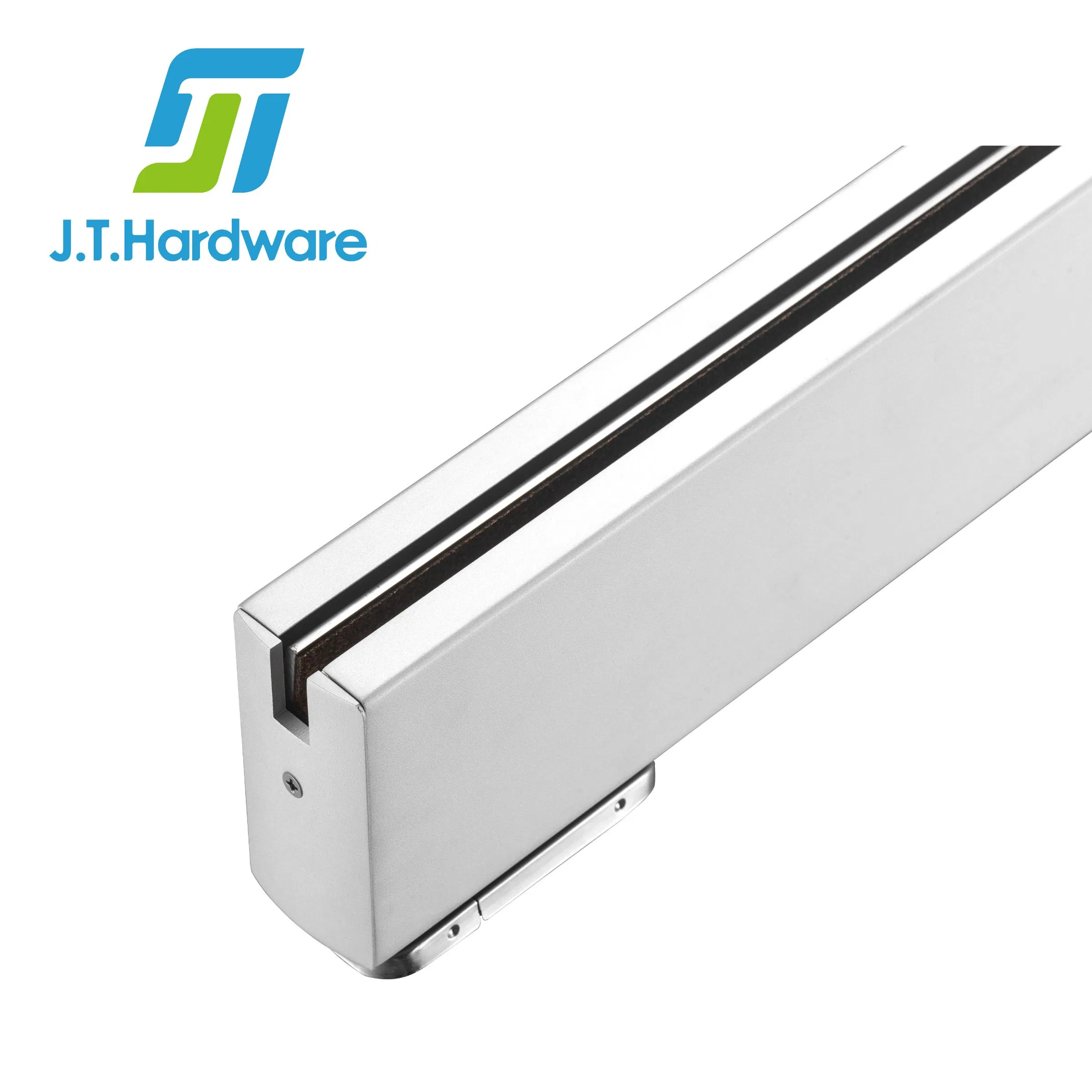 Window Hardware Heavy Duty Customized Aluminium Sidelite Panel Full Bottom Low Profile Patch Fittings Hydraulic Glass Door Rail with Lock
