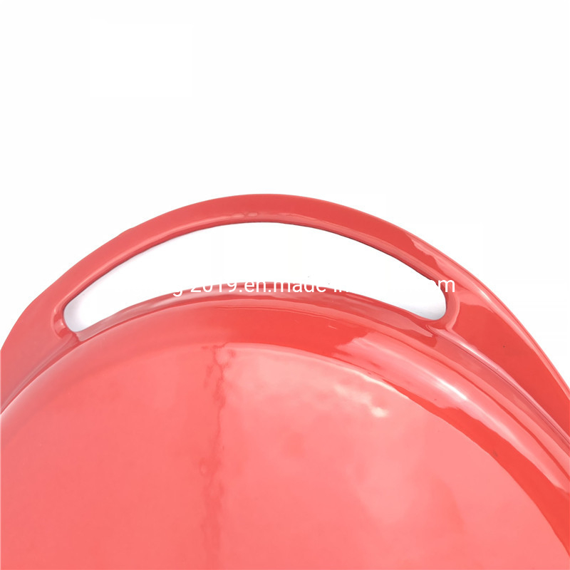 Enamel Cast Iron Round Non-Stick Grill Griddle Cooking Pan