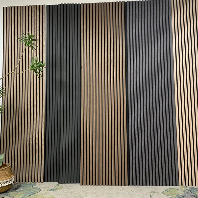 Modern Solid Wood Acoustic Panel Decorative Wall Ceiling Panels Hotel Household Use Soundproof Slatted Wooden Wall Panel Global Sell