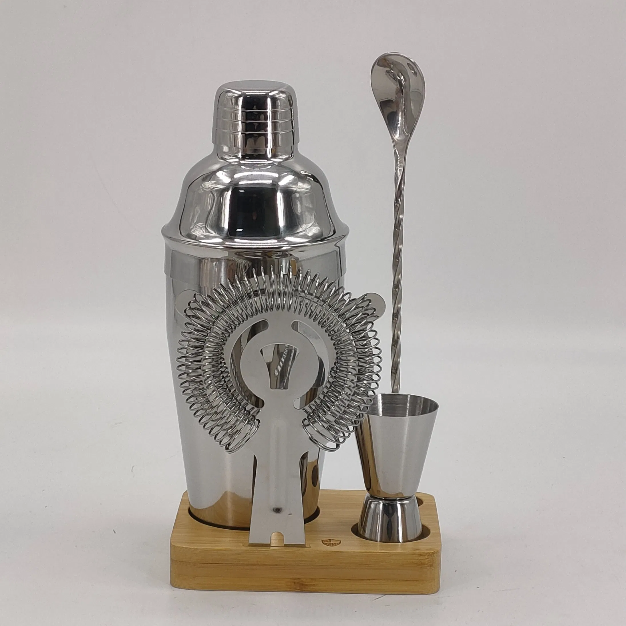 Stainless Steel Margarita Cocktail Mixer Drink Measuring Jigger Mixing Spoon Bartender Shaker Set