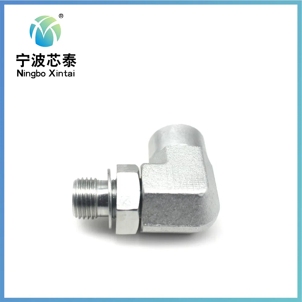 Thread Seat Hydraulic Adapter Fittings Male Connectors 1/2" Male O-Ring Boss X 1/2" Female Pipe Swivel 90° Hydraulic Adapter