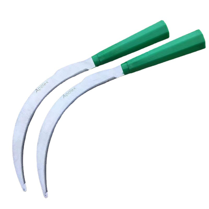 Garden Hand Tools Farming Steel Grass Tooth Sickles with Plastics Shaping Handle
