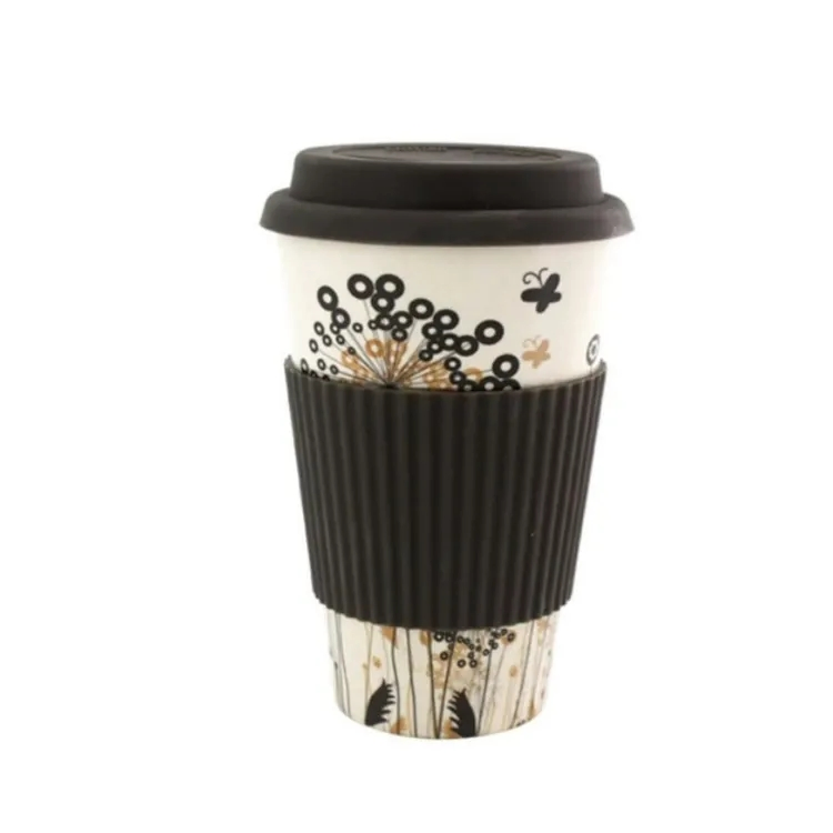 RPET 400ml Customizable Sleeve Promotional Bamboo Fiber Colorful Coffee Mugs